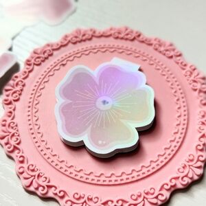 Magnetic Bookmark Holographic Flower Handmade Bookish Booklover
